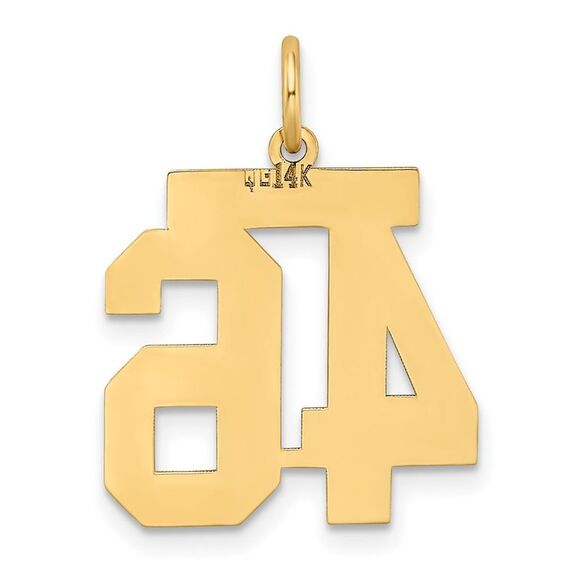 14k Yellow Gold, Jersey Collection, Medium Number 46 Pendant - Picture 3 of 5